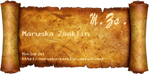 Maruska Zsaklin névjegykártya